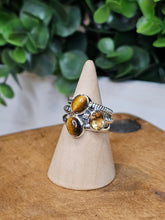Load image into Gallery viewer, Tigers Eye &amp; Citrine Sterling Silver Ring